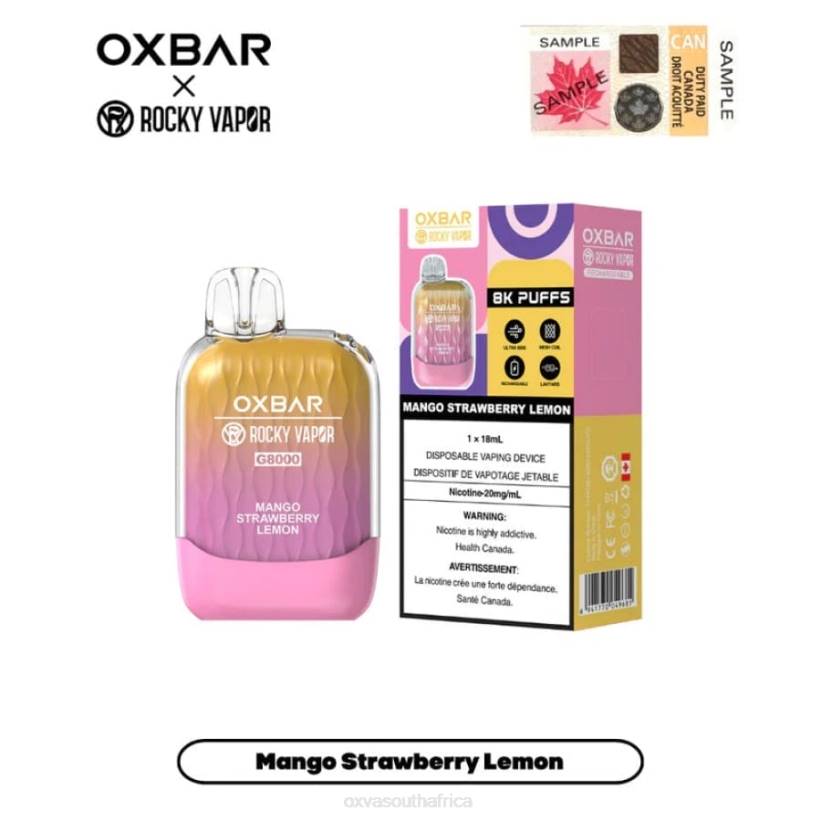 OXVA Disposable Pod - OXVA OXBAR G8000 MANGO STRAWBERRY LEMON LN4B10